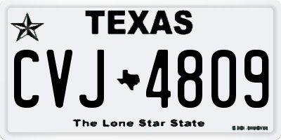 TX license plate CVJ4809
