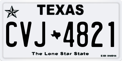 TX license plate CVJ4821