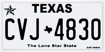 TX license plate CVJ4830