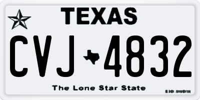 TX license plate CVJ4832