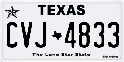 TX license plate CVJ4833
