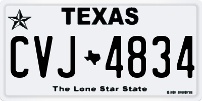 TX license plate CVJ4834