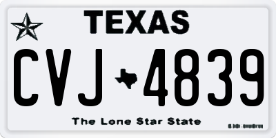 TX license plate CVJ4839