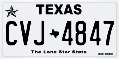 TX license plate CVJ4847