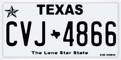 TX license plate CVJ4866