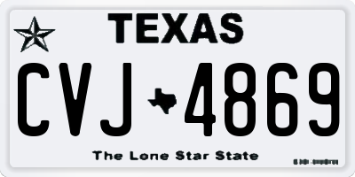 TX license plate CVJ4869