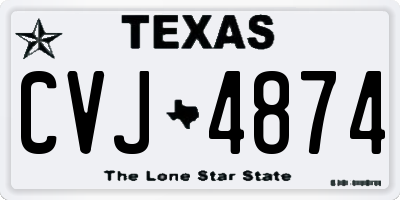TX license plate CVJ4874