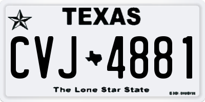 TX license plate CVJ4881