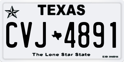TX license plate CVJ4891
