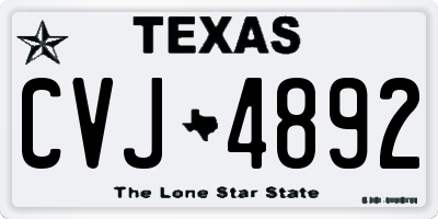 TX license plate CVJ4892