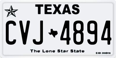 TX license plate CVJ4894