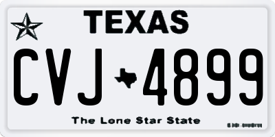 TX license plate CVJ4899
