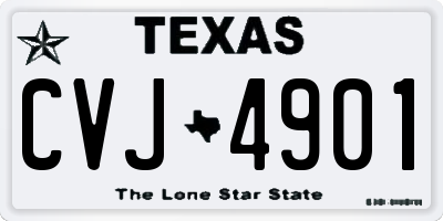 TX license plate CVJ4901