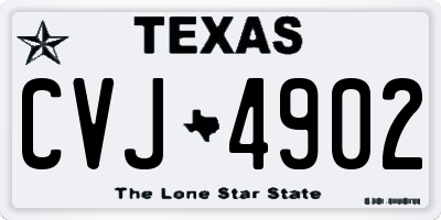 TX license plate CVJ4902