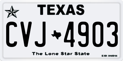 TX license plate CVJ4903