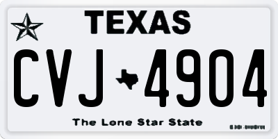 TX license plate CVJ4904