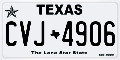 TX license plate CVJ4906