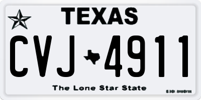 TX license plate CVJ4911