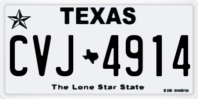 TX license plate CVJ4914