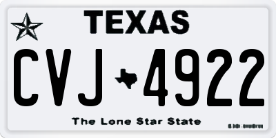 TX license plate CVJ4922