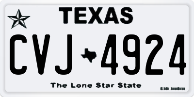 TX license plate CVJ4924