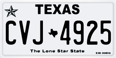 TX license plate CVJ4925