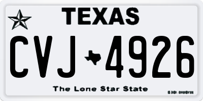 TX license plate CVJ4926