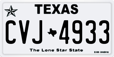 TX license plate CVJ4933