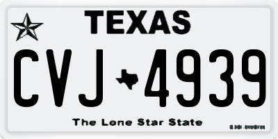 TX license plate CVJ4939