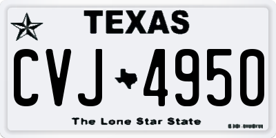 TX license plate CVJ4950