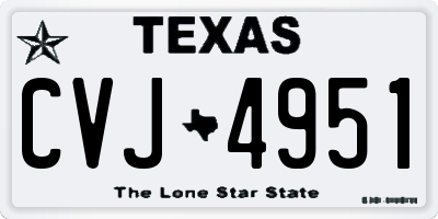 TX license plate CVJ4951