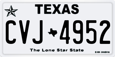TX license plate CVJ4952