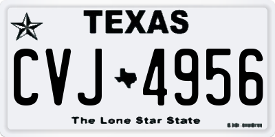TX license plate CVJ4956