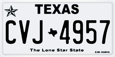 TX license plate CVJ4957