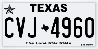 TX license plate CVJ4960