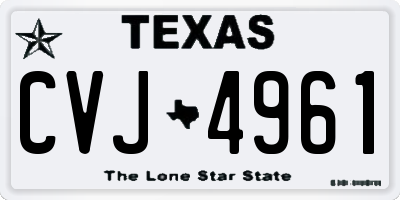 TX license plate CVJ4961