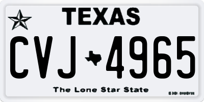 TX license plate CVJ4965