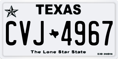 TX license plate CVJ4967