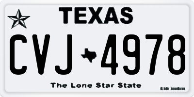TX license plate CVJ4978