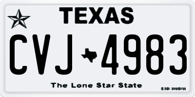TX license plate CVJ4983