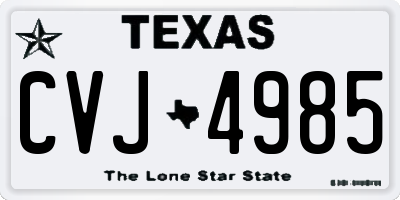 TX license plate CVJ4985