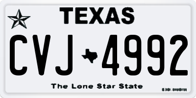 TX license plate CVJ4992