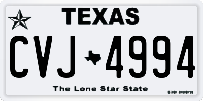 TX license plate CVJ4994