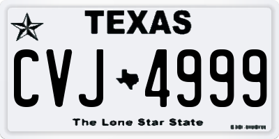 TX license plate CVJ4999