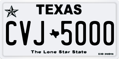 TX license plate CVJ5000