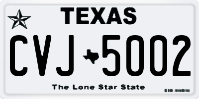 TX license plate CVJ5002