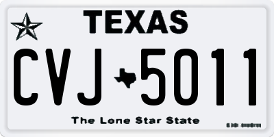 TX license plate CVJ5011
