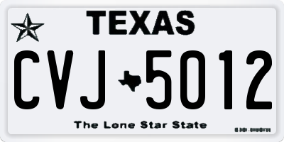 TX license plate CVJ5012