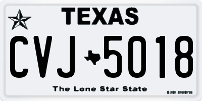 TX license plate CVJ5018