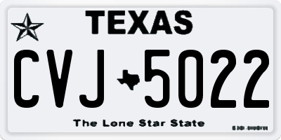 TX license plate CVJ5022